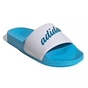 NEW Adidas Adilette Women's Shower Slide Sandals Size 5 White Blue Rush Slides